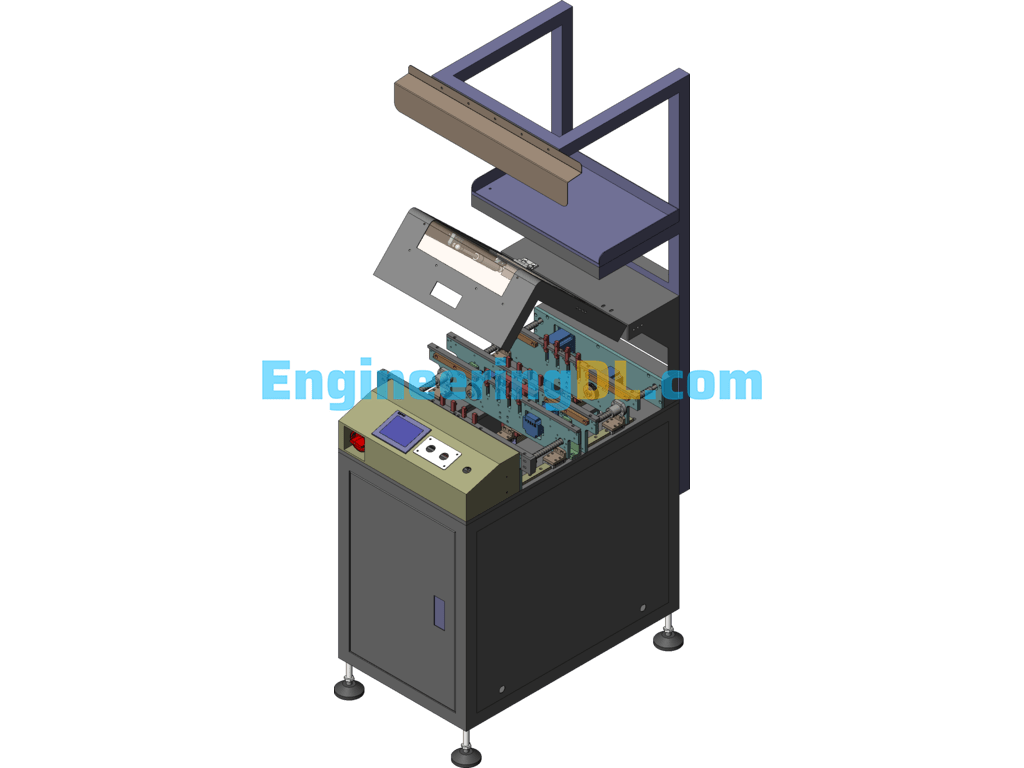 Automatic Double Track Screening Machine SolidWorks, 3D Exported Free Download