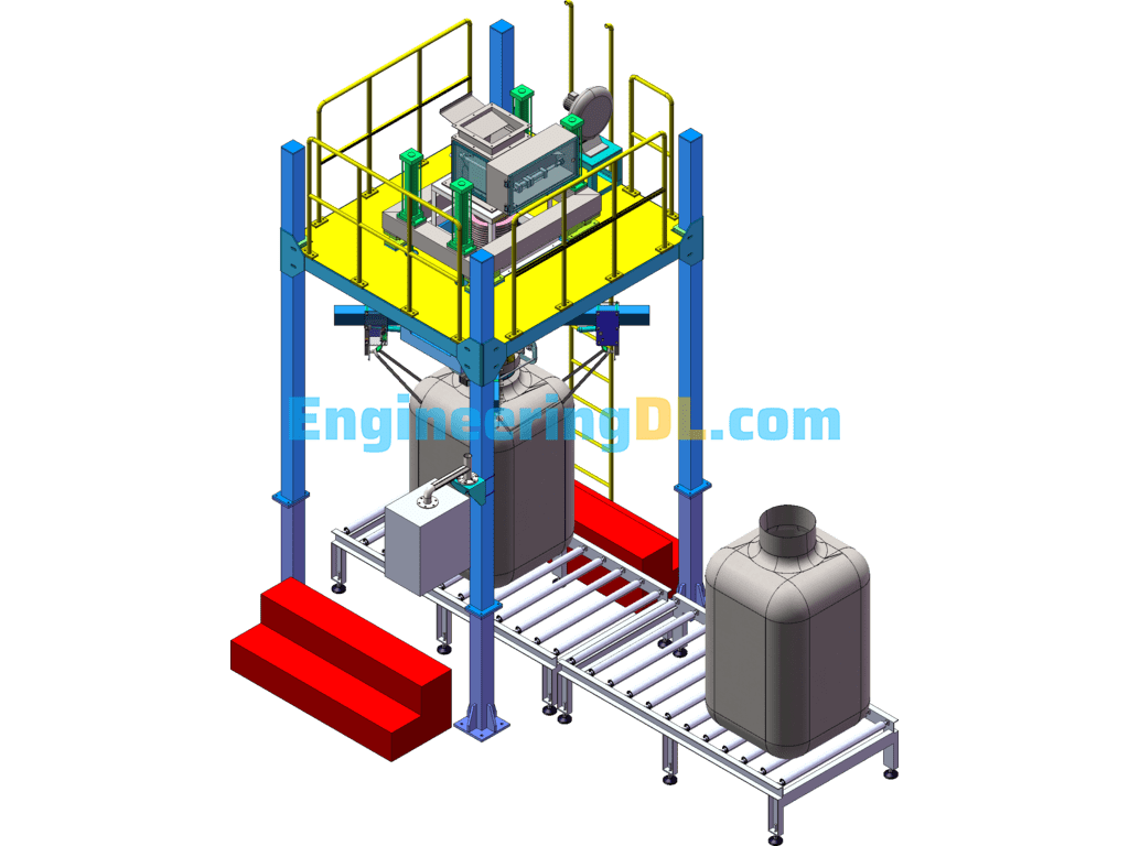 Automatic Ton Bag Packing Machine (Including Production Drawings) SolidWorks, 3D Exported Free Download