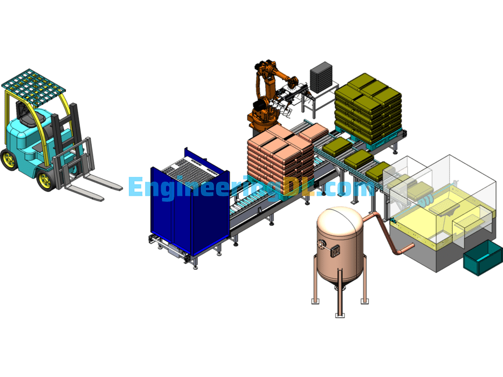 Automatic Unpacking And Mixing Line SolidWorks Free Download