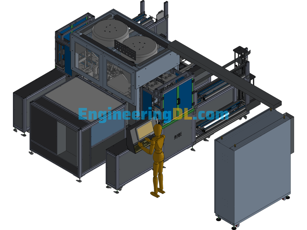 Automated Wafer Sorting Pendulum Into Carrier Equipment (With Delta) Solid Edge, 3D Exported Free Download
