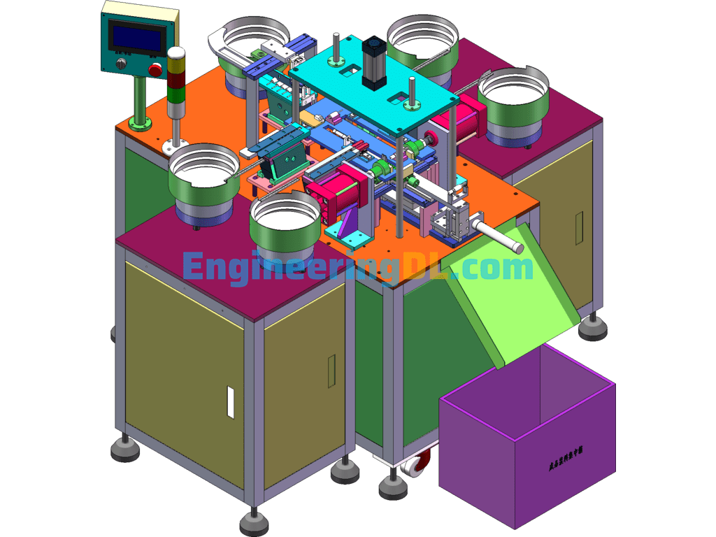 Automatic Roller Assembly Machine SolidWorks, 3D Exported Free Download
