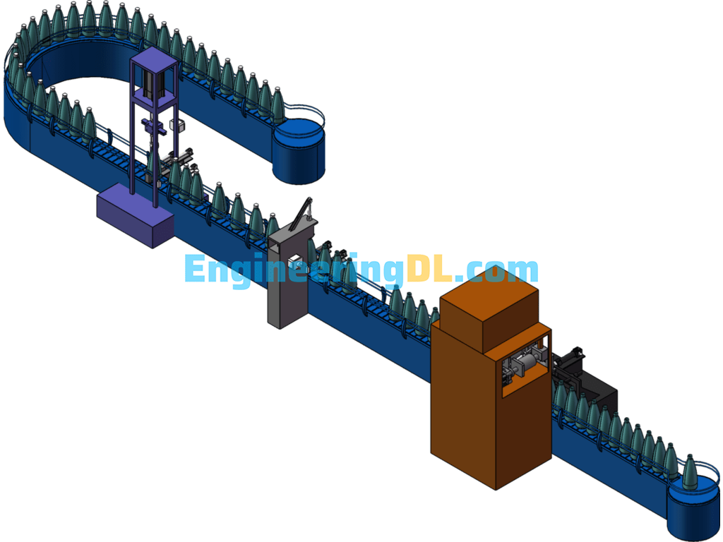 Automatic Filling Line Model SolidWorks, 3D Exported Free Download