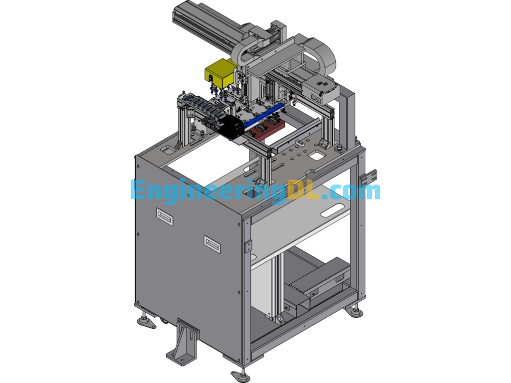 Automatic Production Line Pick-Up Station Equipment SolidWorks, 3D Exported Free Download