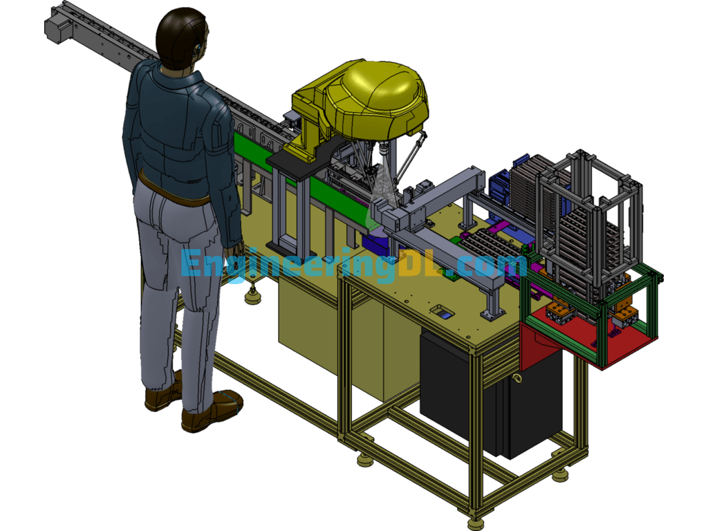 Automatic Electronic And Electrical Components Cartoning Machine SolidWorks Free Download