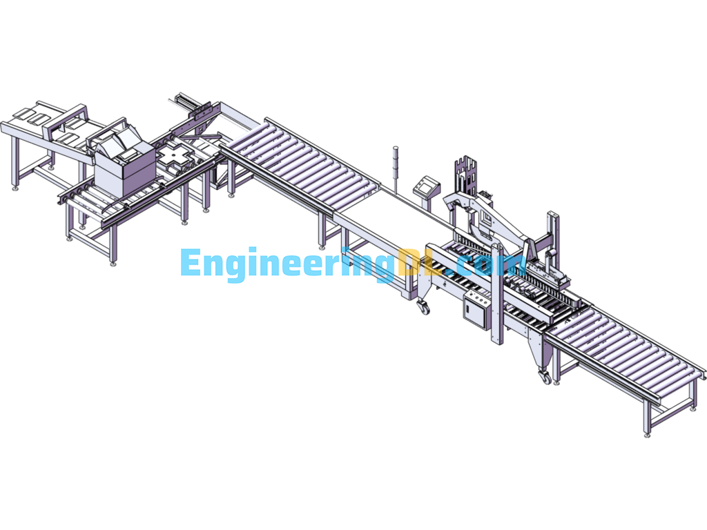 Complete Set Of Models For Automatic Carton Loading Line SolidWorks Free Download