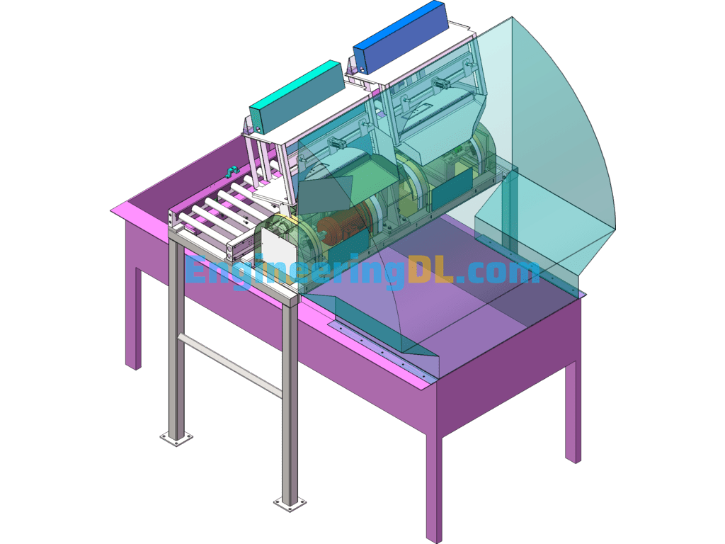 3D Drawing + Engineering Drawing + BOM Label Of Automatic Dumping Machine SolidWorks, 3D Exported Free Download