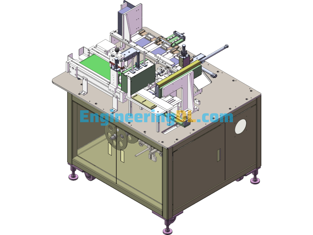 Automatic Lithium Battery Packaging Machine SolidWorks, 3D Exported Free Download