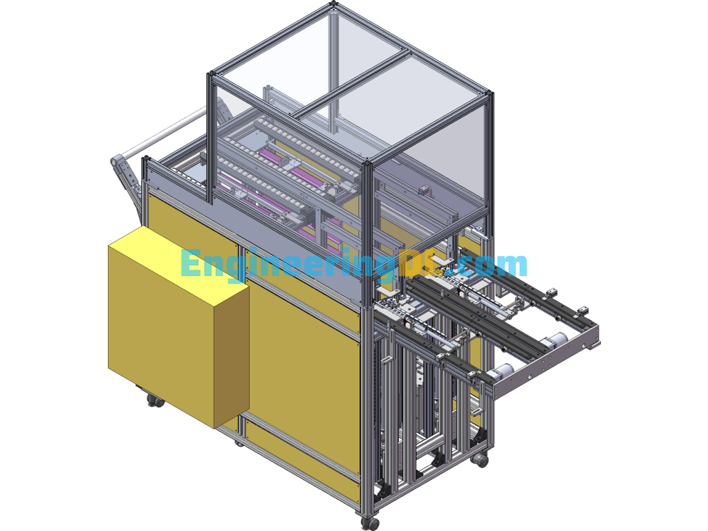 Automatic Parts Packing Box Conveyor SolidWorks, 3D Exported Free Download