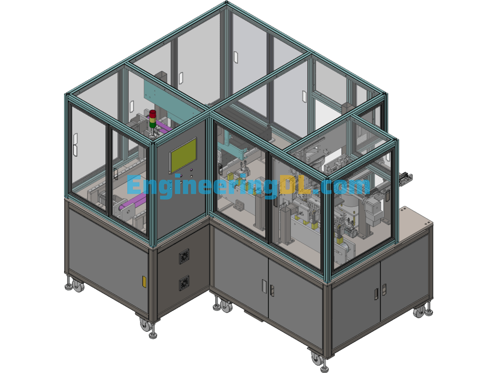 Automatic Parts Insertion Machine 3D Exported Free Download