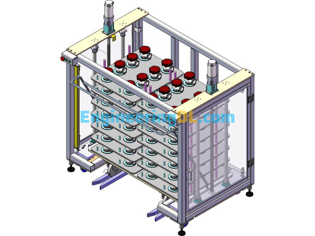 Automatic Lifting Bin Module (With PPT) SolidWorks, 3D Exported Free Download