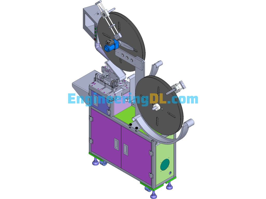 Automatic Quadruple Cutting Machine SolidWorks, 3D Exported Free Download