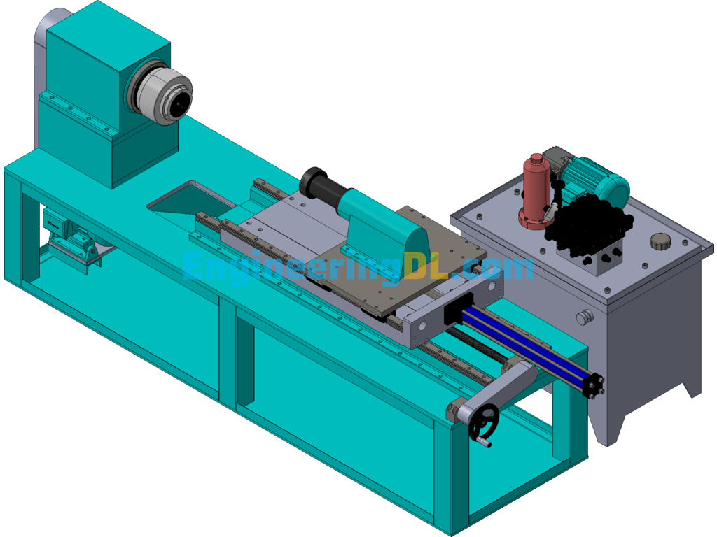 Automatic Clamping Lathe 3D Exported Free Download