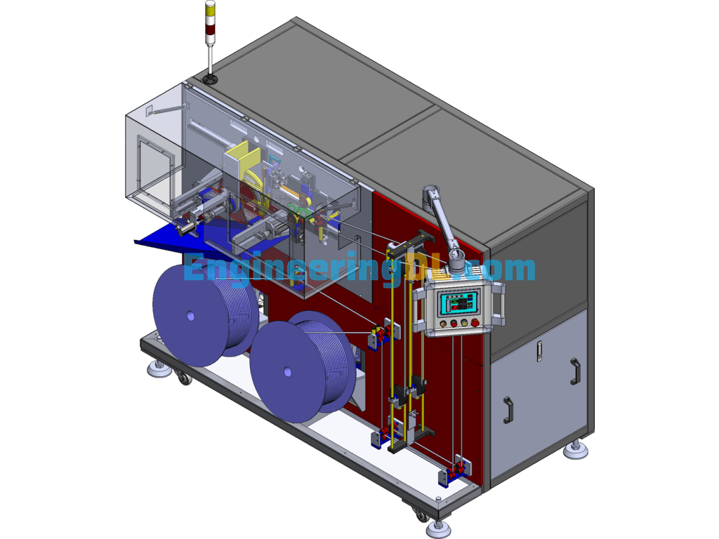 Automatic Tube Winding Welding Machine SolidWorks, 3D Exported Free Download