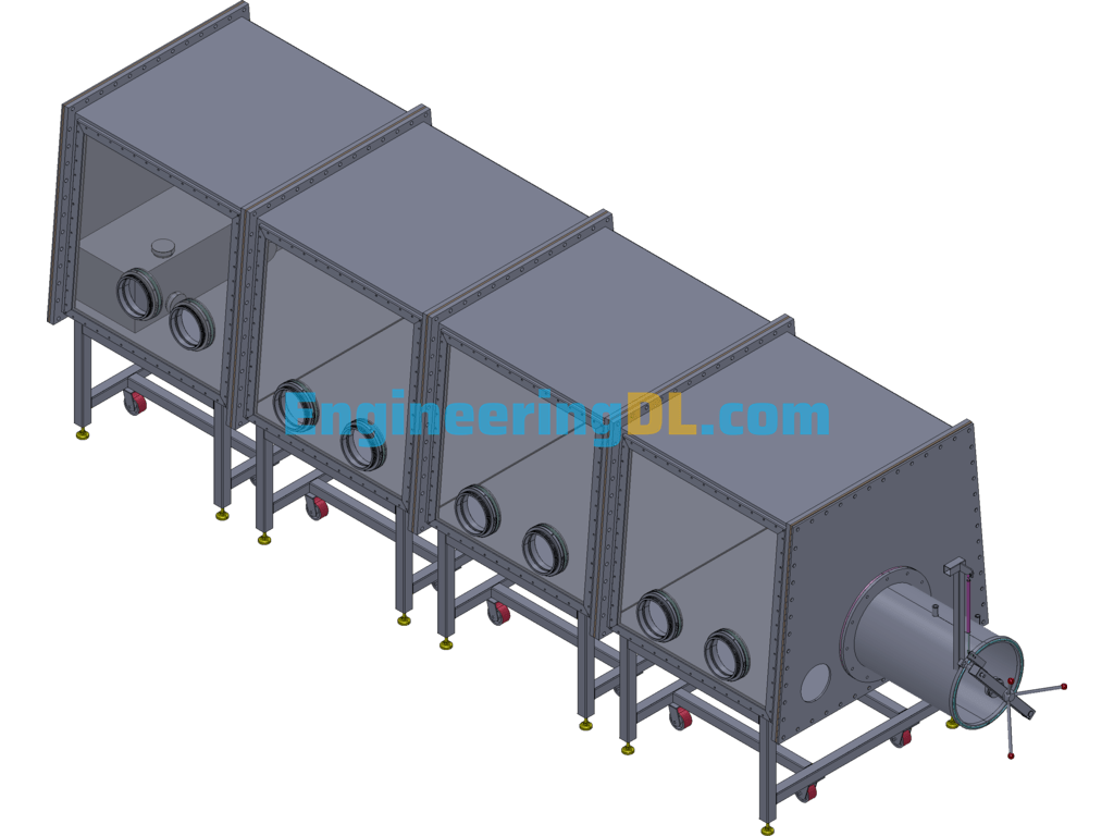 Automatic Industrial Glove Box SolidWorks, 3D Exported Free Download