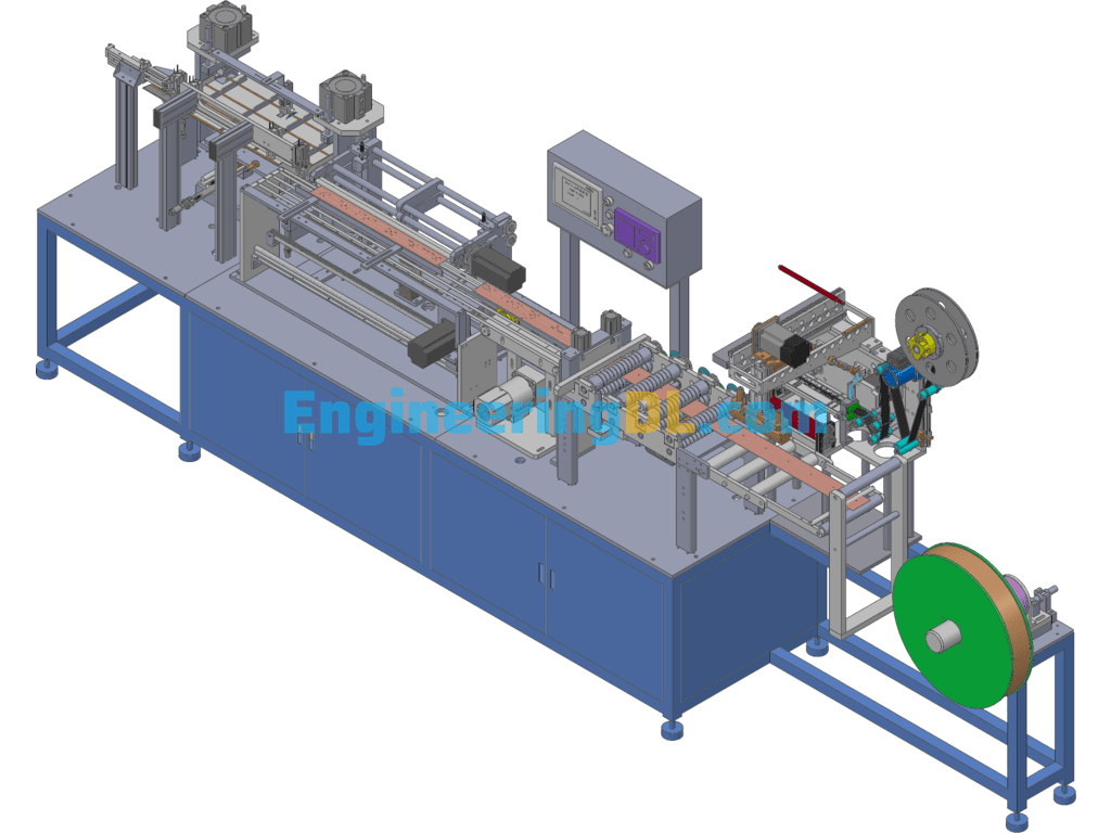 Automatic Flat Roll Paper Tube Machine 3D Exported Free Download