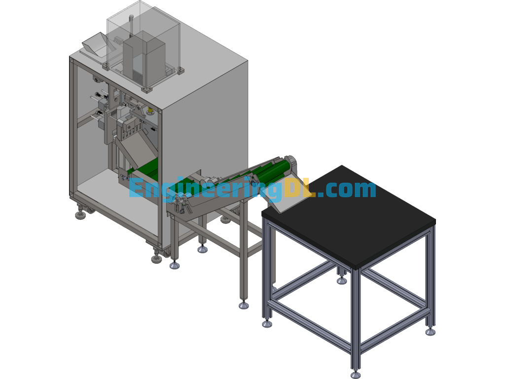Automatic Printing And Coding Bagging And Heat Sealing Machine SolidWorks Free Download