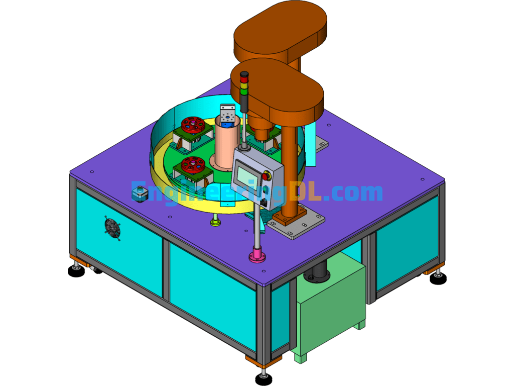 Automatic Hole Punching And Tapping Machine SolidWorks, 3D Exported Free Download