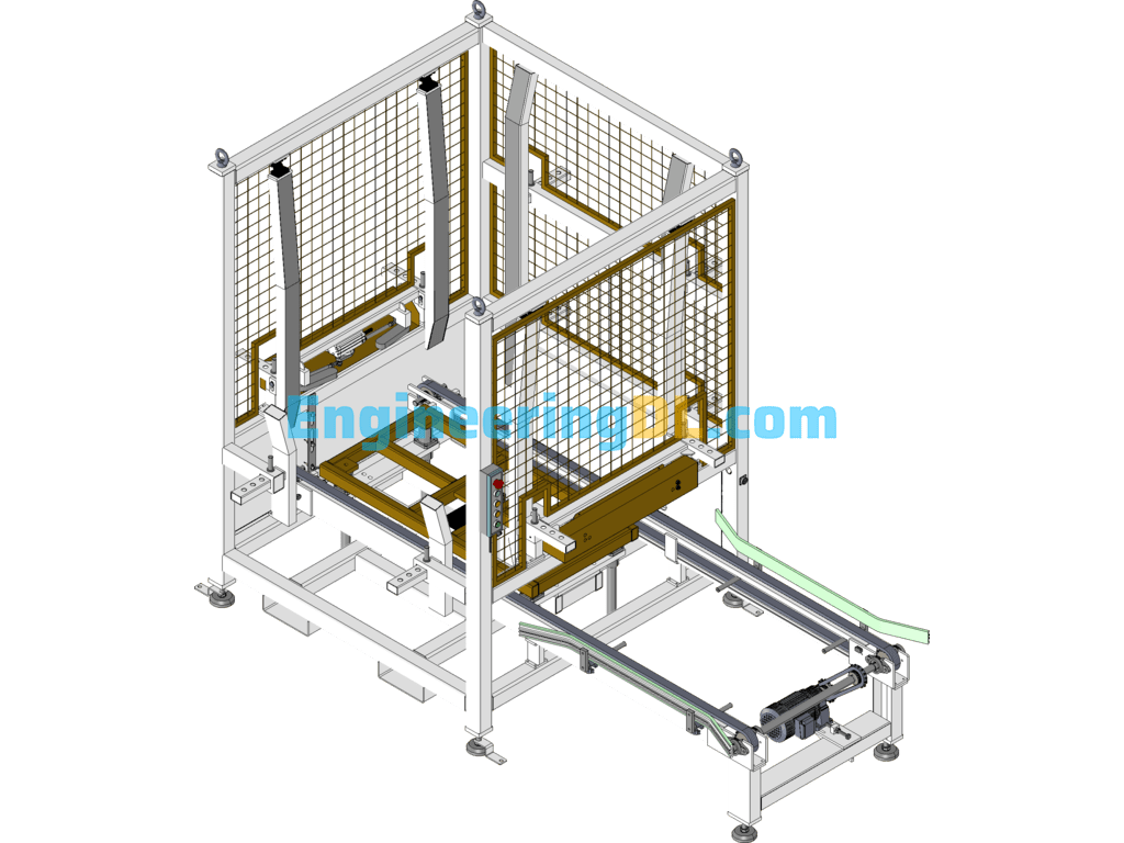 Automatic Pallet Unpacker Pallet Storage SolidWorks, 3D Exported Free Download