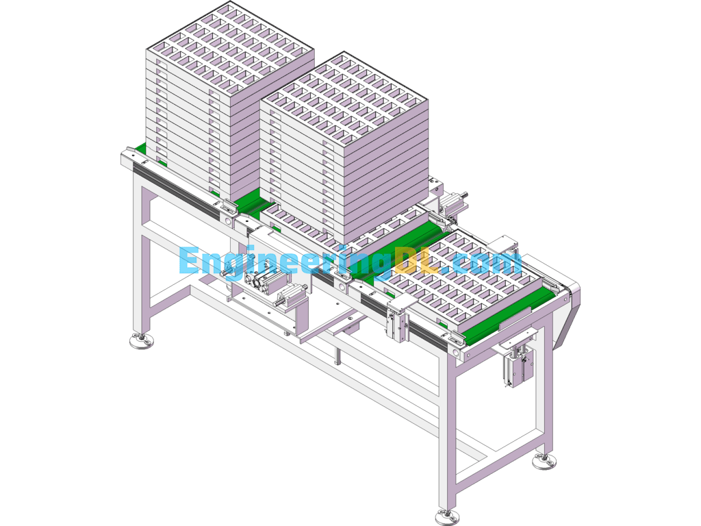 Automatic Destacking And Palletizing Pallet Conveying Line (SolidWorks, AutoCAD, CreoProE), 3D Exported Free Download