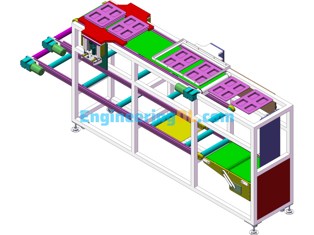 Automatic Arrangement Conveyor SolidWorks, 3D Exported Free Download