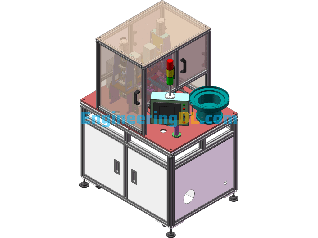 Automatic Jacking Machine Punching Machine (Mass Production Machine With BOM, Detailed DFM) SolidWorks, 3D Exported Free Download