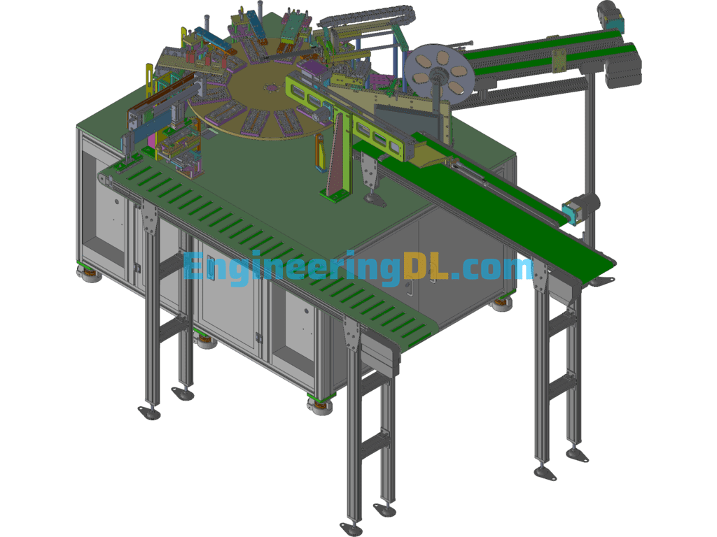 Automatic Test And Sticker Machine 3D Exported Free Download