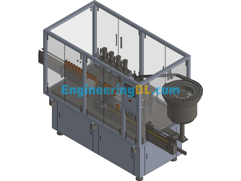 Automatic Filling And Capping Machine 3D Exported Free Download