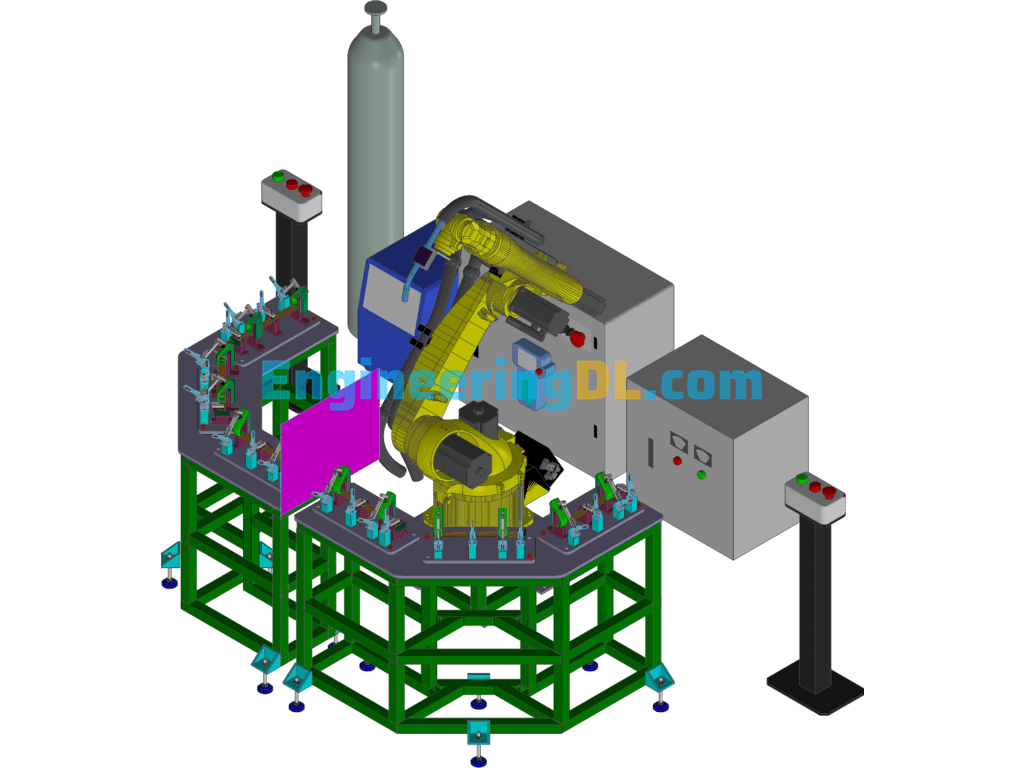 Automatic Welding Station 3D Exported Free Download