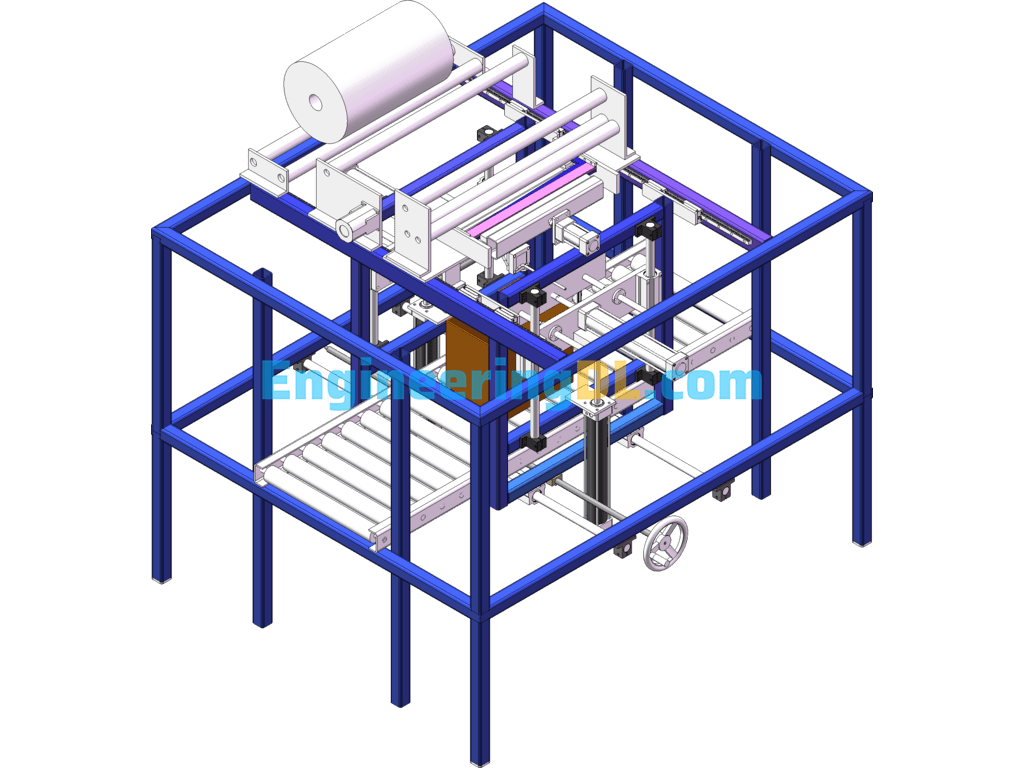 Automatic Carton Sleeving Machine SolidWorks, 3D Exported Free Download
