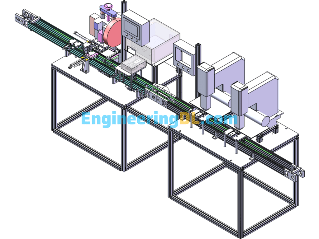 Automatic Pressure Resistant Riveting And Pad Printing Machine Equipment SolidWorks, 3D Exported Free Download