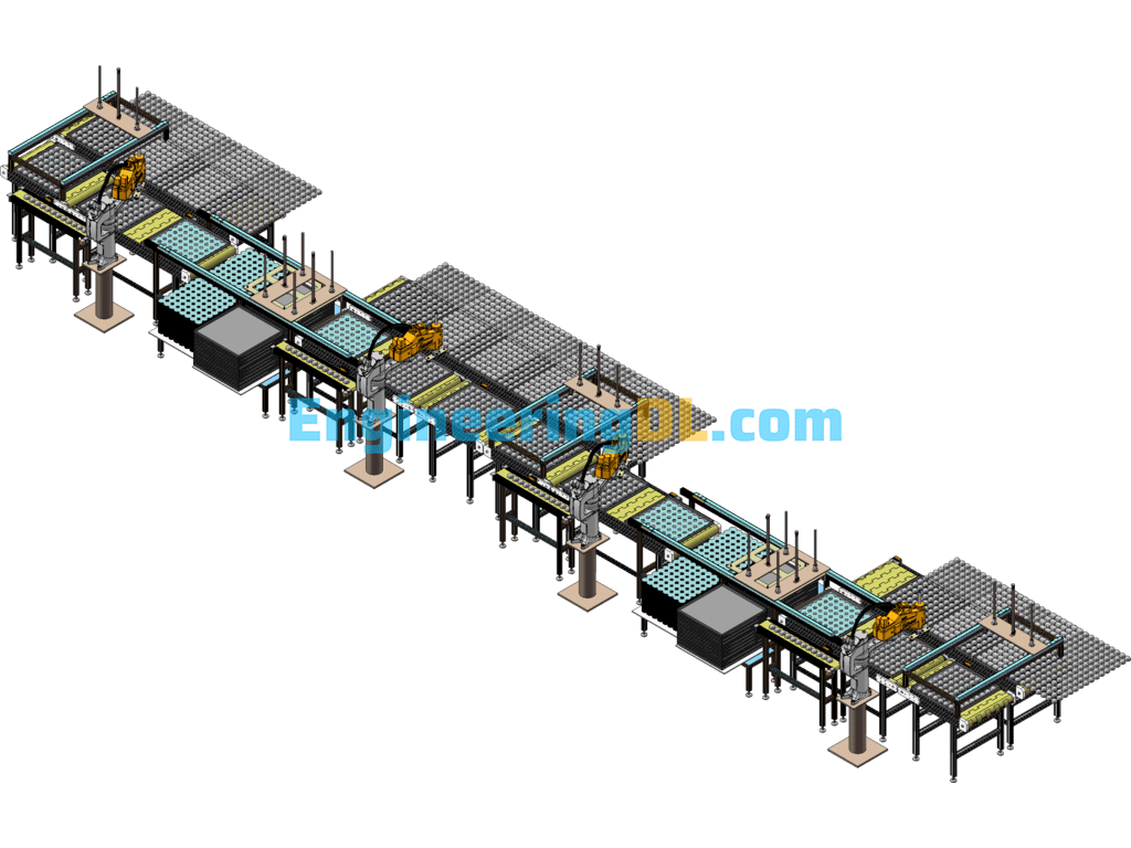 Automatic Bun Loading Machine SolidWorks, 3D Exported Free Download