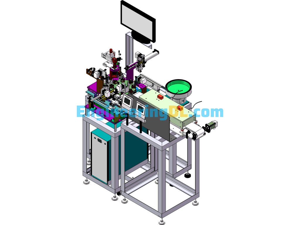 Automatic Assembly And Welding Machine Core With Ceramic Heater Oven Integrated Automatic Machine SolidWorks, 3D Exported Free Download