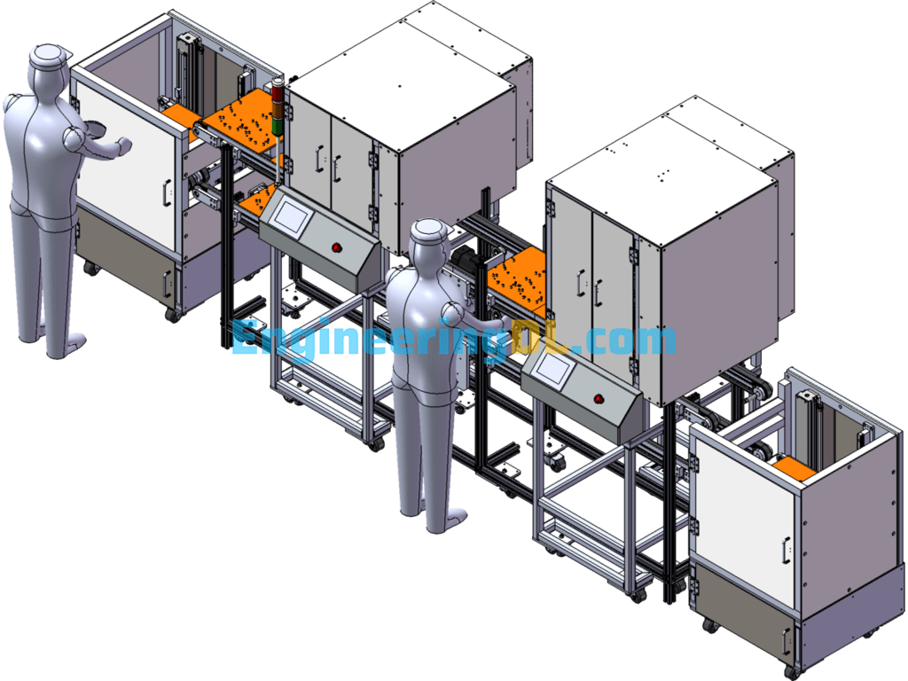 Automatic Assembly Tightening Machine Assembly Line Model SolidWorks, 3D Exported Free Download