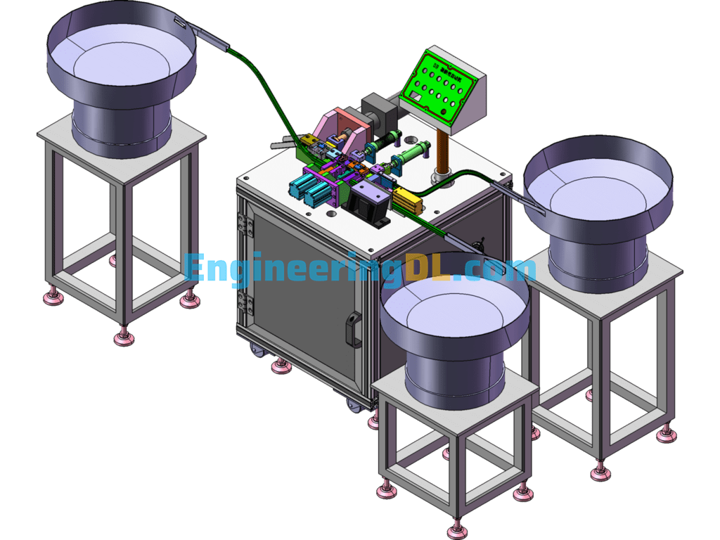 Automatic Loading Iron Shell Machine, DB Head Loading Iron Shell Automatic Equipment Machine SolidWorks, 3D Exported Free Download
