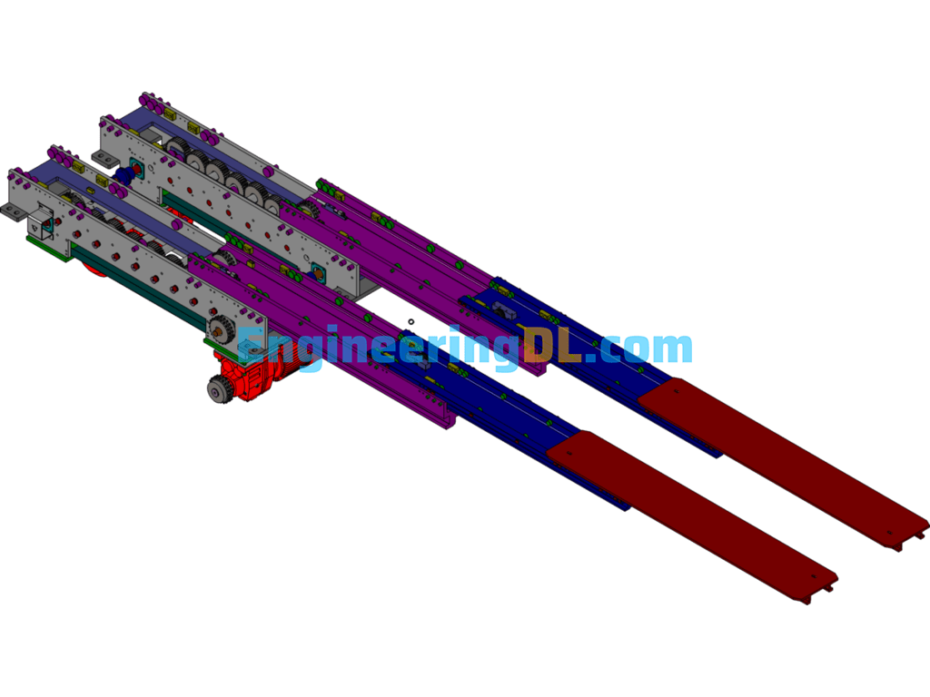 Automatic Forks (Automatic Telescopic Forks, Stacker Forks) SolidWorks Free Download