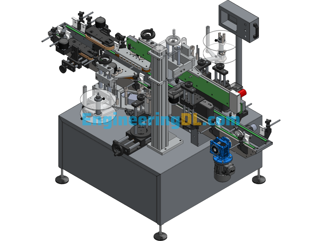 Automatic Labeling Machine SolidWorks, 3D Exported Free Download