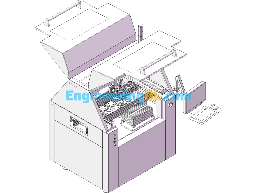 Automatic Machine Insertion Machine 3D Model SolidWorks, 3D Exported Free Download