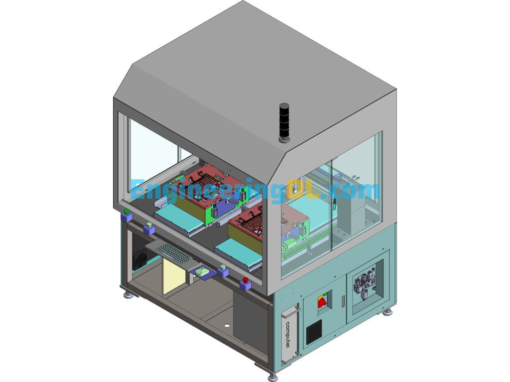 Automatic Measuring Machine SolidWorks, 3D Exported Free Download