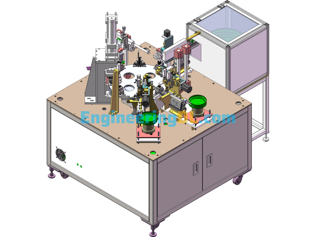 Automatic Riveting Silver Dot Machine 3D Model + BOM Table SolidWorks, 3D Exported Free Download