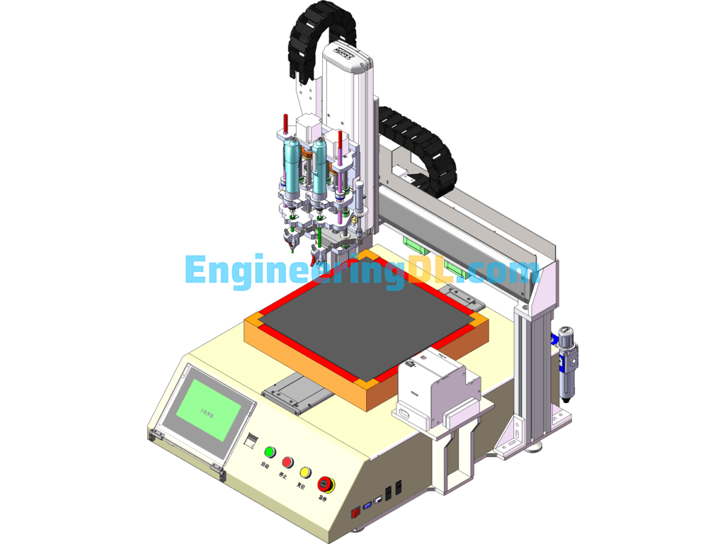 Automatic Screw Locking Machine 3D+BOM Sheet+CAD SolidWorks, 3D Exported Free Download