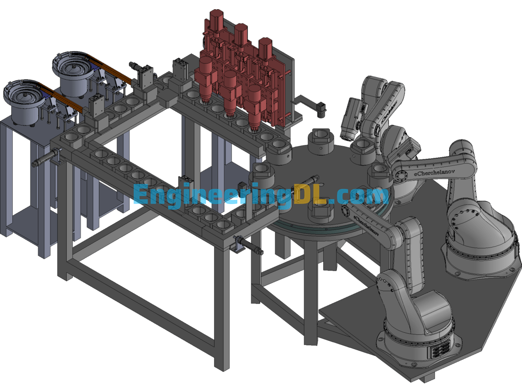 Aviation Plug Assembly Machine 3D Exported Free Download