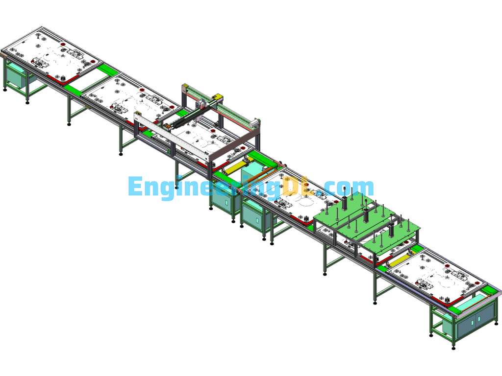 Emmett Automatic Gluing And Pre-Pressing Integrated Machine Equipment (Complete 3D Drawings + 2D Engineering Drawings + Purchase List) SolidWorks, 3D Exported Free Download