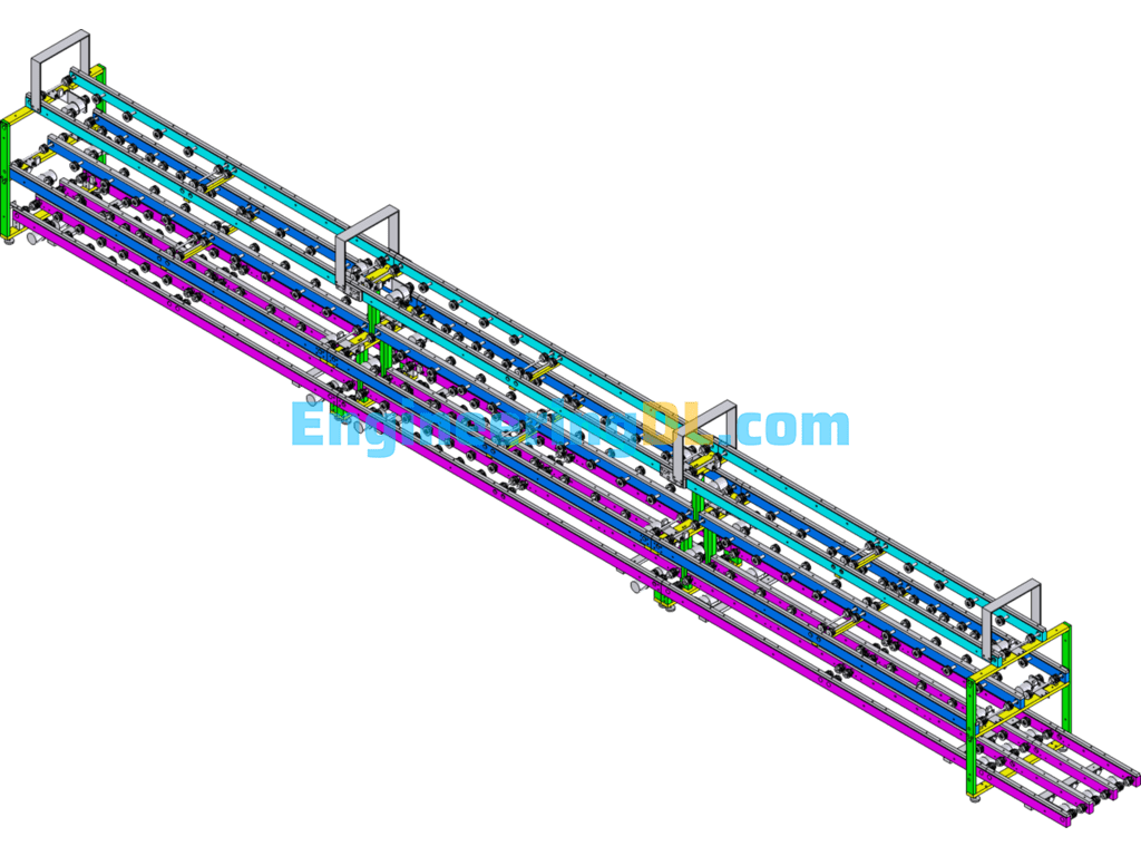 Core Wire Fusion Belt Line, Non-Standard Belt Line Three-Layer Belt Line Body Conveyor Line SolidWorks, 3D Exported Free Download