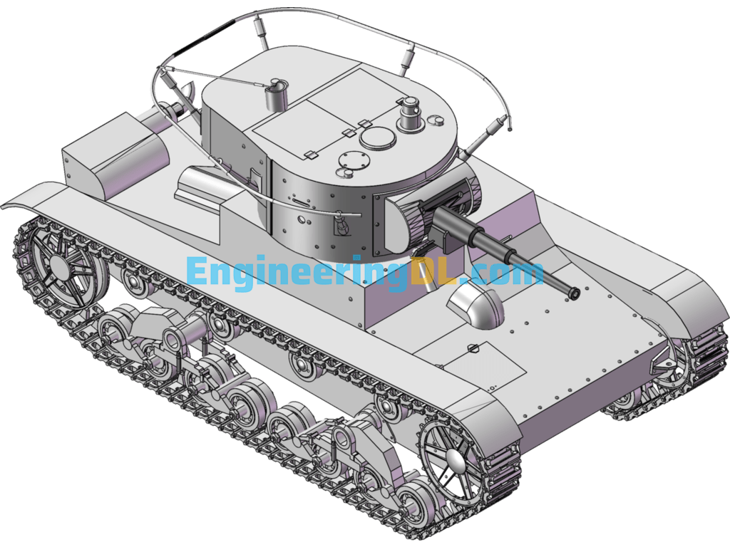 Soviet T-26 Light Tank SolidWorks Free Download