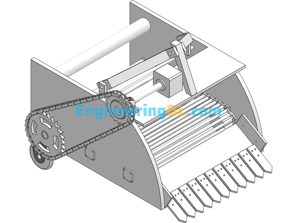 Radish Machine 3D Model CAD And Manual Axis Side View SolidWorks, AutoCAD Free Download