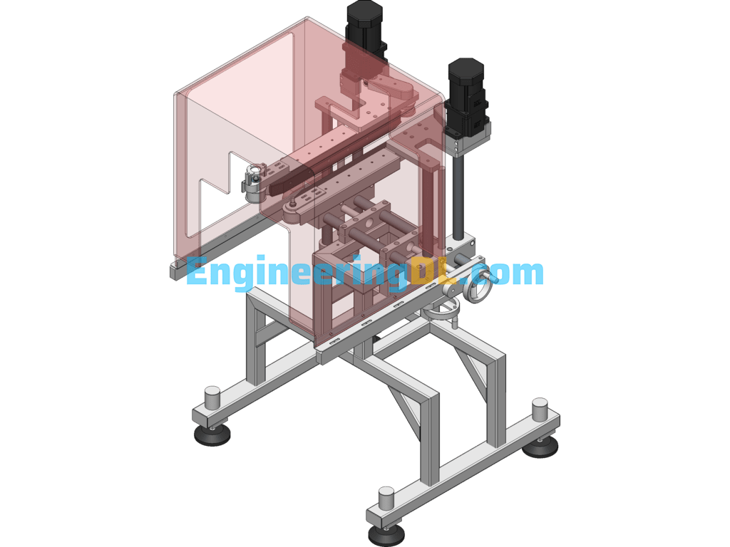 Floor-Mounted Clamping Mechanism SolidWorks, 3D Exported Free Download