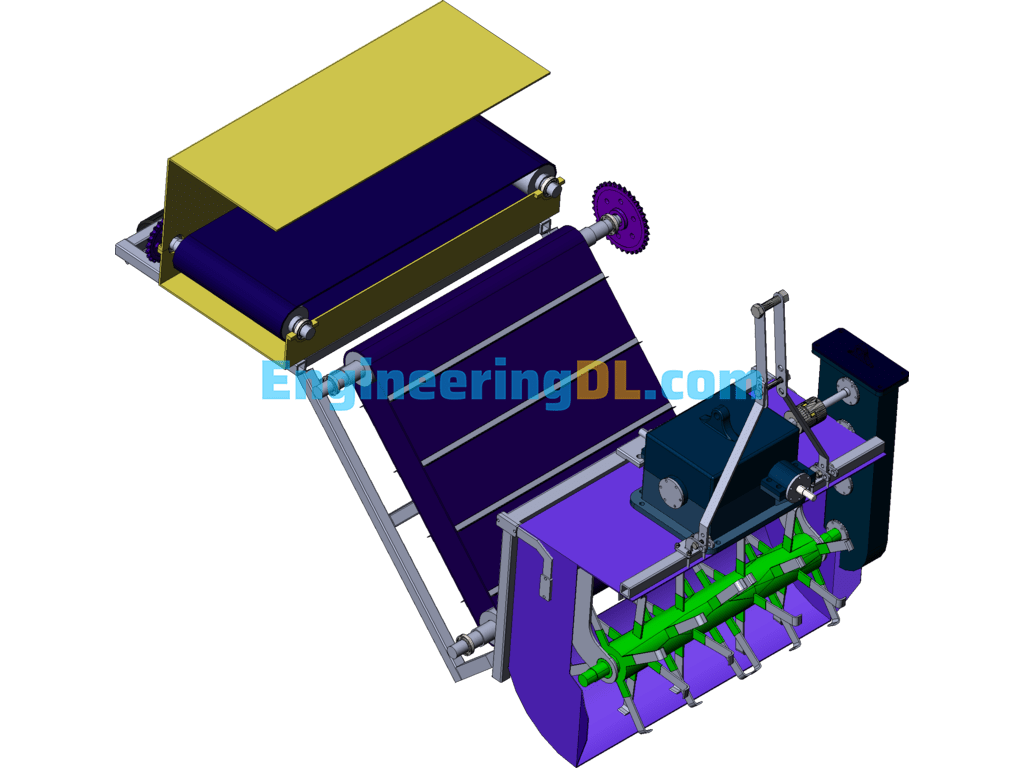 Grape Burying Vine Machine Design + Simulation [With 3D Digital Model + CAD Drawings SolidWorks, AutoCAD, 3D Exported Free Download