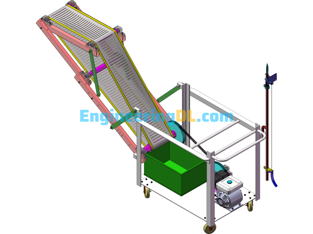 Grape Picking Machine Design (With 3D Digital Model + CAD Drawings) SolidWorks, AutoCAD, 3D Exported Free Download