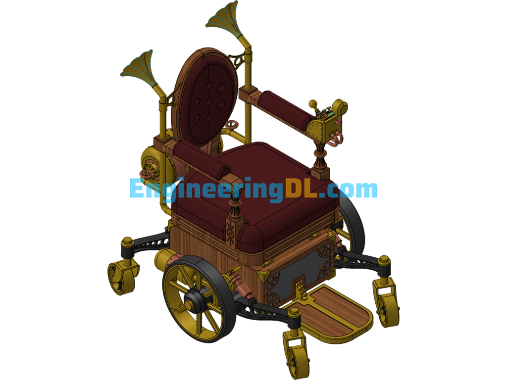 Steampunk Mechanical Wheelchair SolidWorks Free Download