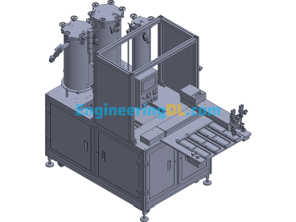 Battery Capping Automatic Dispensing Machine 3D Exported Free Download